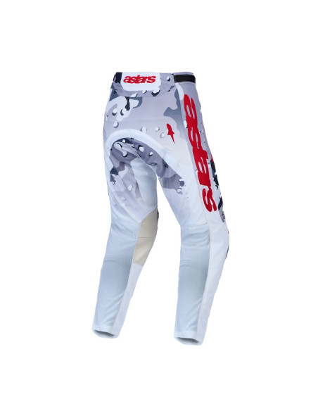 Pantalon cross Alpinestars 2027 Racer Air Lone - Camo Gris Blanc Rouge