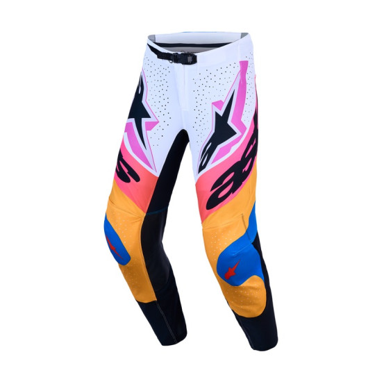 Pantalon cross Alpinestars 2027 Supertech Dyna - Blanc Bleu Noir Violet