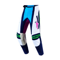 Pantalon cross Alpinestars 2027 Techstar Maven - Blanc Bleu Vert Fluo