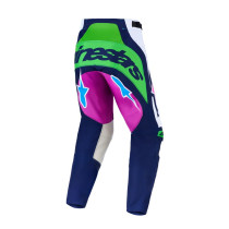 Pantalon cross Alpinestars 2027 Techstar Maven - Blanc Bleu Vert Fluo 2