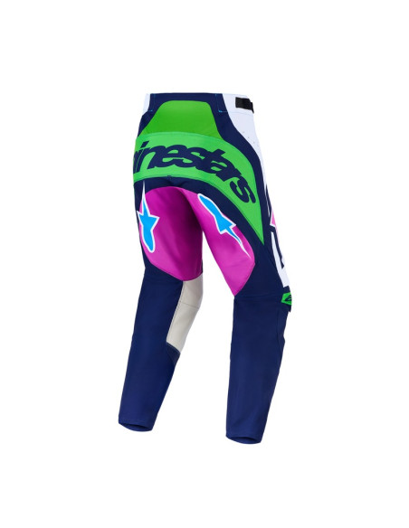 Pantalon cross Alpinestars 2027 Techstar Maven - Blanc Bleu Vert Fluo