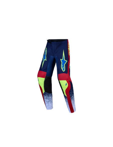 Pantalon cross enfant Alpinestars 2027 Fluid Drag - Bleu Rouge Blanc