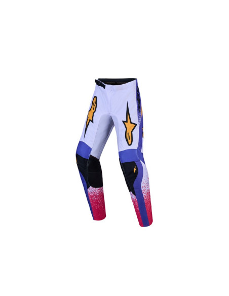 Pantalon cross enfant Alpinestars 2027 Fluid Drag - Lila Bleu Rouge