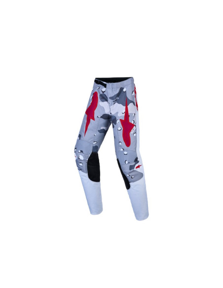 Pantalon cross enfant Alpinestars 2027 Fluid Lone - Camo Gris Blanc Rouge