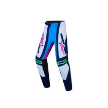 Pantalon cross enfant Alpinestars 2027 Supertech Maven - Blanc Bleu Vert Fluo