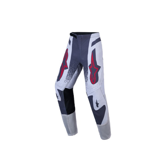 Pantalon cross enfant Alpinestars 2027 Supertech Swan - Lila Gris Rouge Fluo