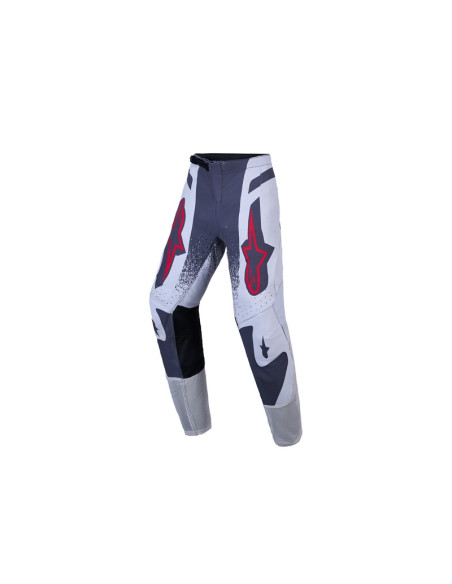 Pantalon cross enfant Alpinestars 2027 Supertech Swan - Lila Gris Rouge Fluo