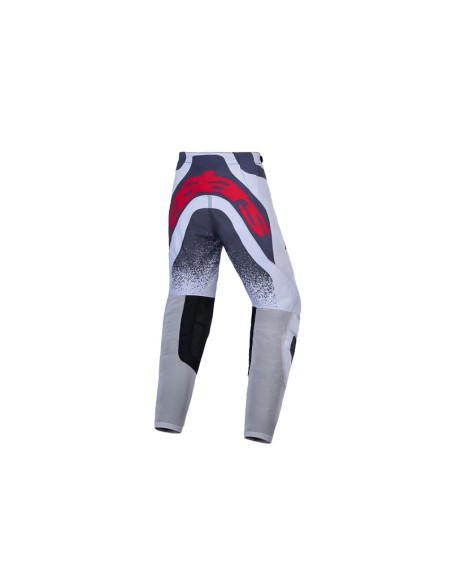 Pantalon cross enfant Alpinestars 2027 Supertech Swan - Lila Gris Rouge Fluo