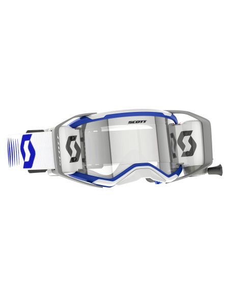 Masque cross Scott Prospect 2.0 WFS Doppler Blanc Bleu - écran Clair