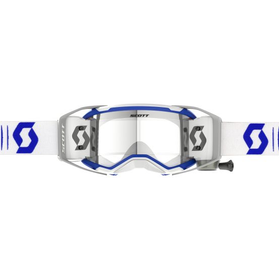 Masque cross Scott Prospect 2.0 WFS Doppler Blanc Bleu - écran Clair