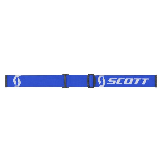 Masque cross Scott Primal Chrome Bleu Blanc - écran iridium Bleu