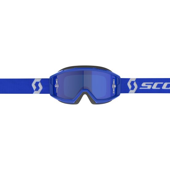 Masque cross Scott Primal Chrome Bleu Blanc - écran iridium Bleu
