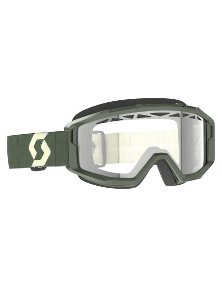 Masque cross Scott Primal Enduro Vert kaki - double écran Clair