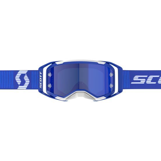 Masque cross Scott Prospect 2.0 Chrome Bleu Blanc - écran iridium Bleu