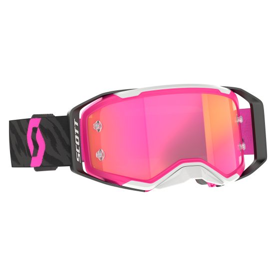 Masque cross Scott Prospect 2.0 Chrome Zebra Noir Rose - écran iridium Rose