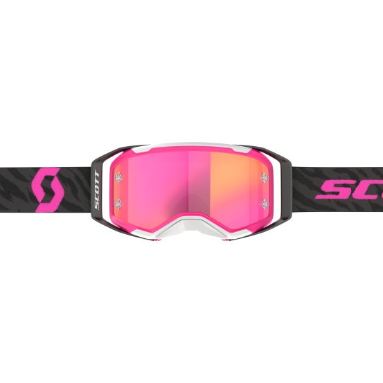 Masque cross Scott Prospect 2.0 Chrome Zebra Noir Rose - écran iridium Rose
