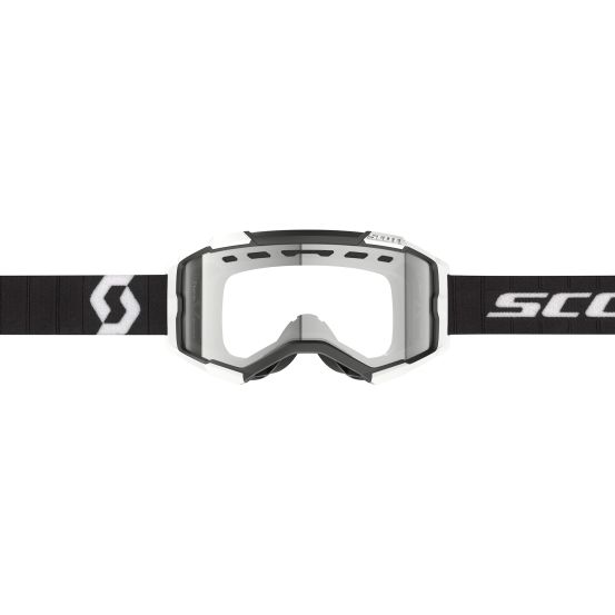 Masque cross Scott Fury Enduro Noir Blanc - double écran Clair