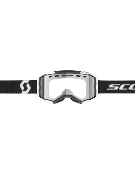 Masque cross Scott Fury Enduro Noir Blanc - double écran Clair