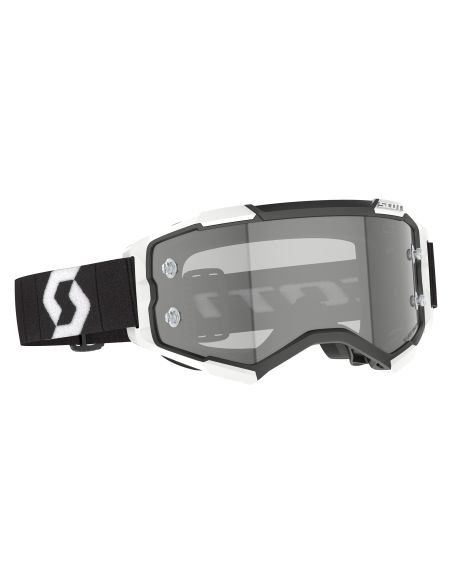 Masque cross Scott Fury Lightsensitive Noir Blanc - écran iridium Gris