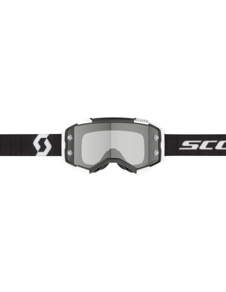 Masque cross Scott Fury Lightsensitive Noir Blanc - écran iridium Gris