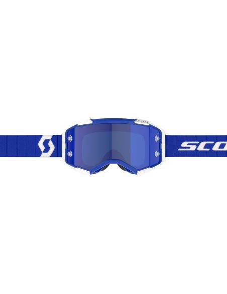 Masque cross Scott Fury Chrome Bleu - écran iridium Bleu