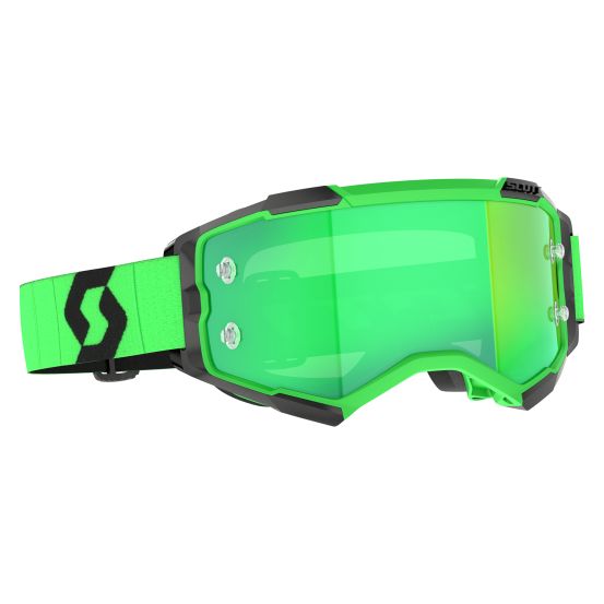 Masque cross Scott Fury Chrome Vert - écran iridium Vert