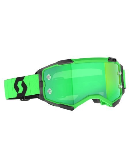 Masque cross Scott Fury Chrome Vert - écran iridium Vert
