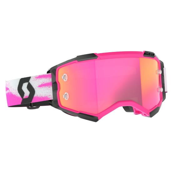Masque cross Scott Fury Chrome Rose Noir - écran iridium Rose