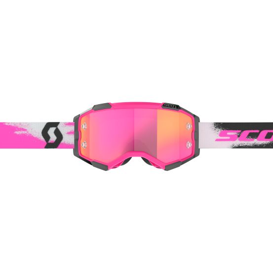 Masque cross Scott Fury Chrome Rose Noir - écran iridium Rose