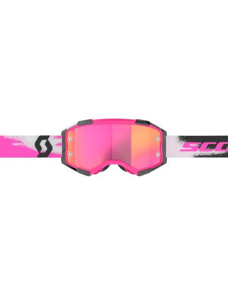 Masque cross Scott Fury Chrome Rose Noir - écran iridium Rose