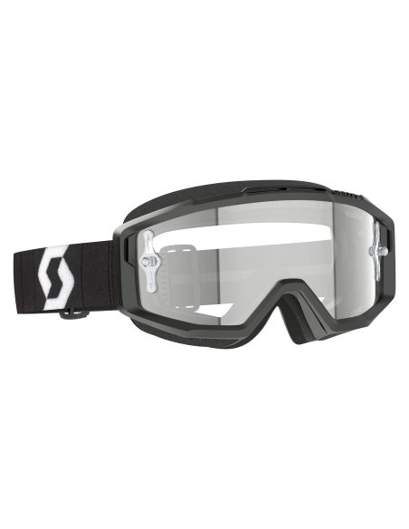 Masque cross Scott Split OTG Noir Blanc - écran Clair