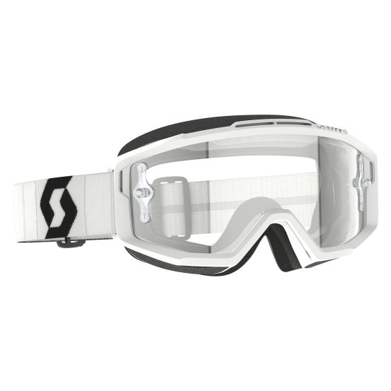Masque cross Scott Split OTG Blanc Noir - écran Clair
