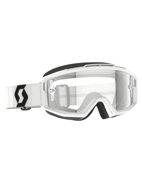 Masque cross Scott Split OTG Blanc Noir - écran Clair
