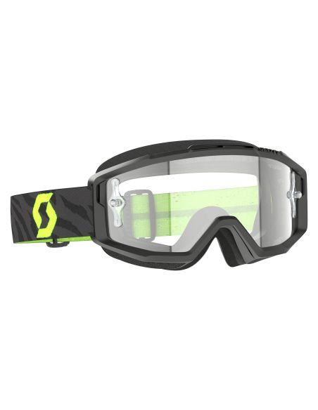 Masque cross Scott Split OTG Zebra Noir Jaune fluo - écran Clair
