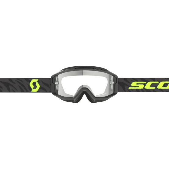 Masque cross Scott Split OTG Zebra Noir Jaune fluo - écran Clair