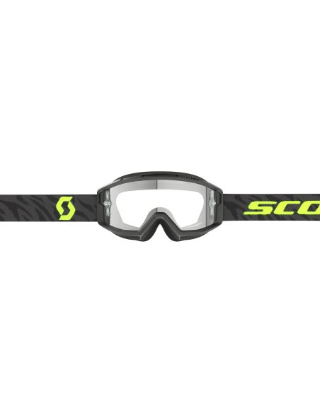 Masque cross Scott Split OTG Zebra Noir Jaune fluo - écran Clair