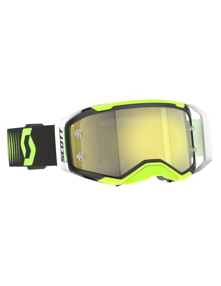 Masque cross Scott Prospect 2.0 Chrome Doppler Noir Jaune fluo - écran iridium Jaune