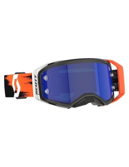 Masque cross Scott Prospect 2.0 Amplifier Chrome Noir Orange fluo - écran iridium Bleu