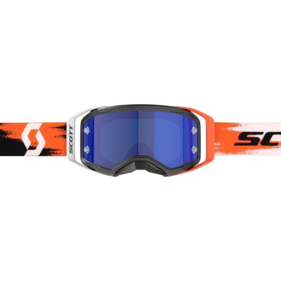 Masque cross Scott Prospect 2.0 Amplifier Chrome Noir Orange fluo - écran iridium Bleu