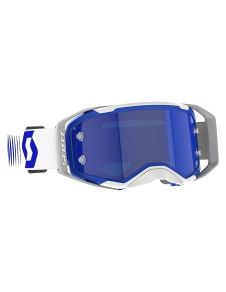 Masque cross Scott Prospect 2.0 Amplifier Chrome Doppler Blanc Bleu - écran iridium Bleu