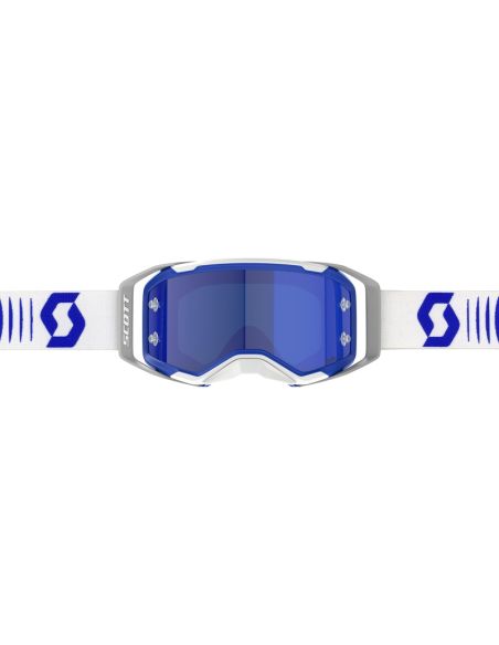 Masque cross Scott Prospect 2.0 Amplifier Chrome Doppler Blanc Bleu - écran iridium Bleu