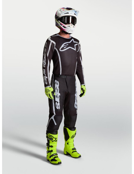 Tenue cross Alpinestars 2027 Fluid Apex V2 - Noir Argent