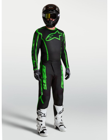 Tenue cross Alpinestars 2027 Fluid Apex V2 - Noir Vert Fluo