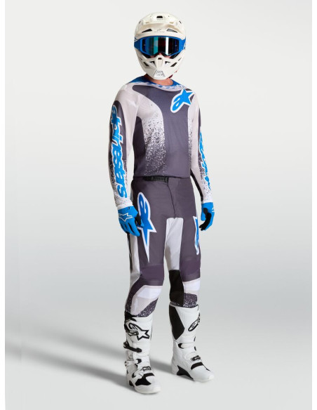 Tenue cross Alpinestars 2027 Fluid Drag - Gris Lila Bleu Ucla