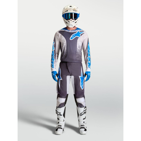 Tenue cross Alpinestars 2027 Fluid Drag - Gris Lila Bleu Ucla
