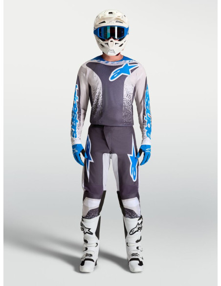 Tenue cross Alpinestars 2027 Fluid Drag - Gris Lila Bleu Ucla