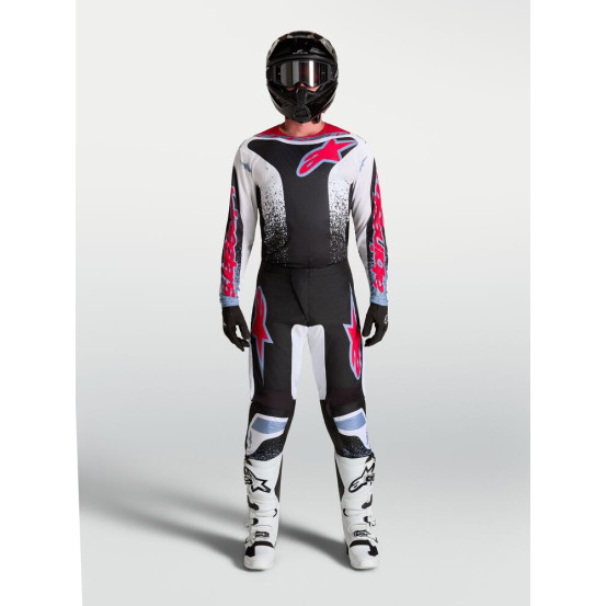 Tenue cross Alpinestars 2027 Fluid Drag - Noir Blanc Bleu Rouge Fluo