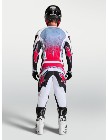 Tenue cross Alpinestars 2027 Fluid Drag - Noir Blanc Bleu Rouge Fluo
