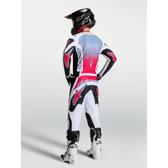 Tenue cross Alpinestars 2027 Fluid Drag - Noir Blanc Bleu Rouge Fluo