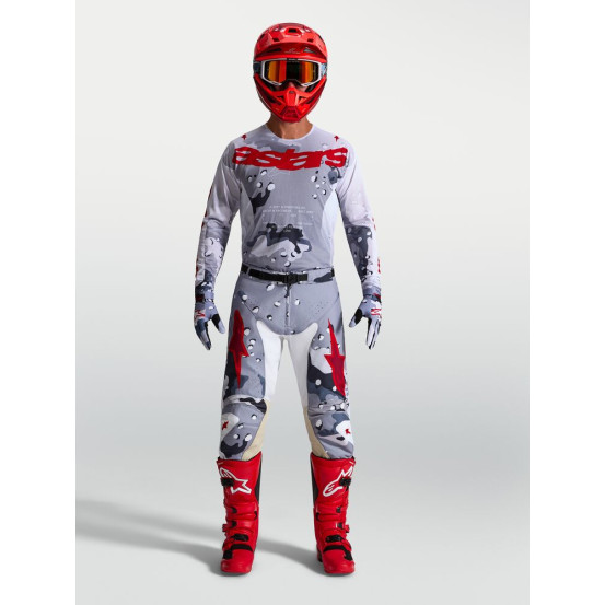 Tenue cross Alpinestars 2027 Racer Air Lone - Camo Gris Blanc Rouge